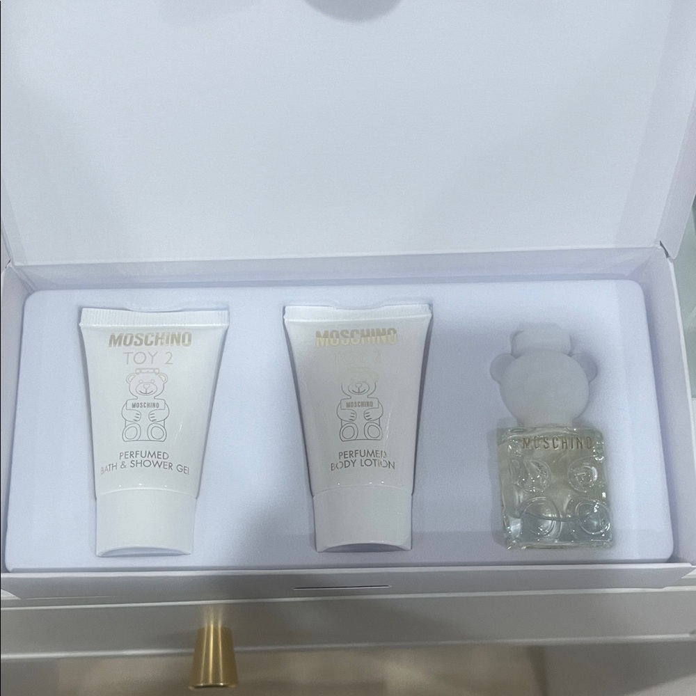 Moschino Toy 2 White Box with Gold Bear Design